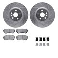 Dynamic Friction Co 7612-46012, Rotors-Drilled, Slotted-Silver w/ 5000 Euro Ceramic Brake Pads incl. Hardware, Zinc Coat 7612-46012